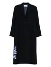 Off-white Logo-detail Coat In Black