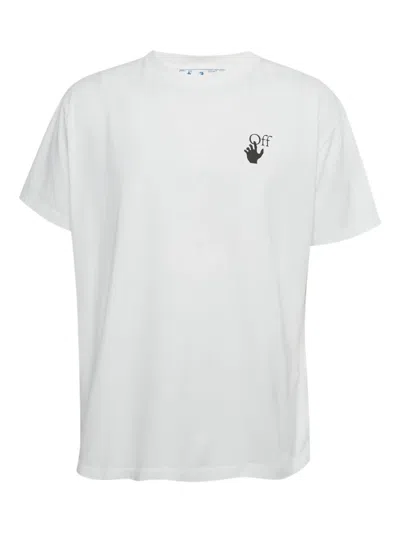 Pre-owned Off-white Logo-detail Crew-neck T-shirt In White
