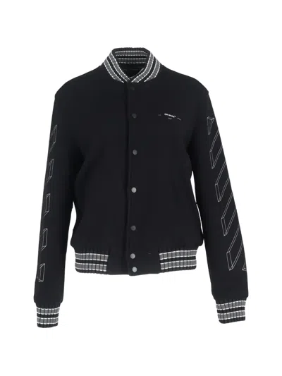 Pre-owned Off-white Logo-detail Jacket In Black