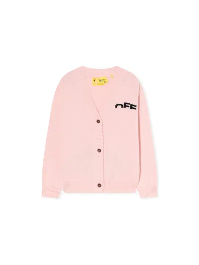 OFF-WHITE LOGO DETAIL KNIT CARDIGAN