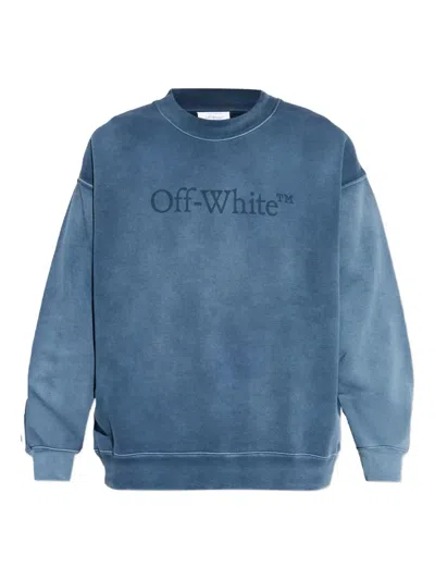 Off-white Logo-detail Long-sleeve Sweatshirt In Blue