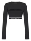 Off-white Logo-detail Long-sleeves Top In Black