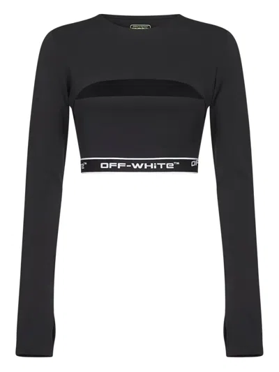 OFF-WHITE LOGO-DETAIL LONG-SLEEVES TOP