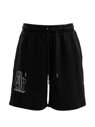 Off-white Logo-detail Sweat Shorts In Black