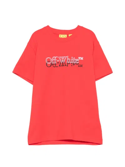 Off-white Kids' Logo-detail T-shirt In Red