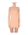 Off-white Asymmetric Mini Dress In Nude