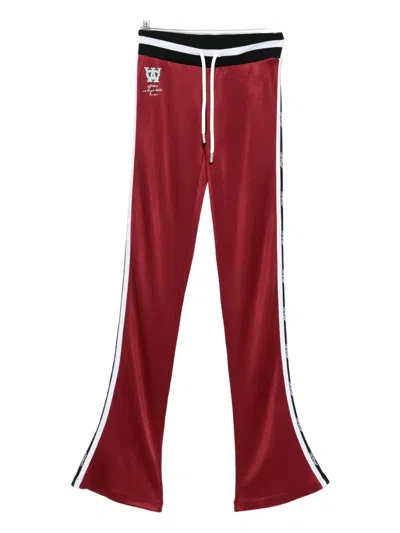 Off-white Logo-detailing Striped Track Pants In Red