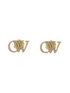 Off-white Earrings Embellished Letters In Gold