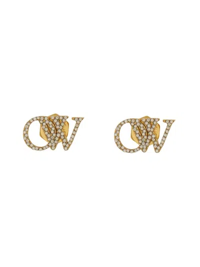 Off-white Logo Earrings In Gold