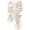 Off-white Logo Earrings In Gold