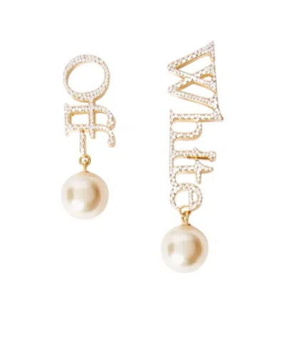 OFF-WHITE OFF-WHITE LOGO EMBELLISHED EARRINGS