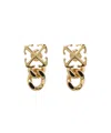 Off-white Logo Earrings In Yellow