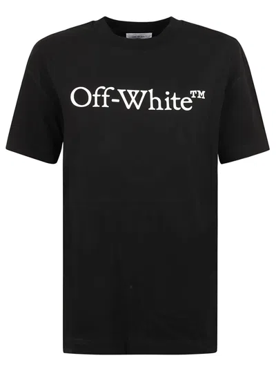 Off-white Bookish Logo-print Cotton T-shirt In Black