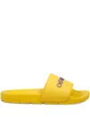 Off-white Bookish Logo Embossed Slip-on Slides In Yellow