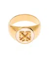 Off-white Logo-embellishment Ring In Gold
