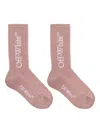 Off-white Logo-embellishment Socks In Pink