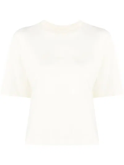 Off-white Logo-embossed Cotton T-shirt In Neutrals