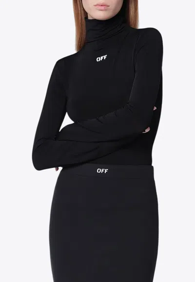 OFF-WHITE LOGO-EMBOSSED LONG-SLEEVED TOP