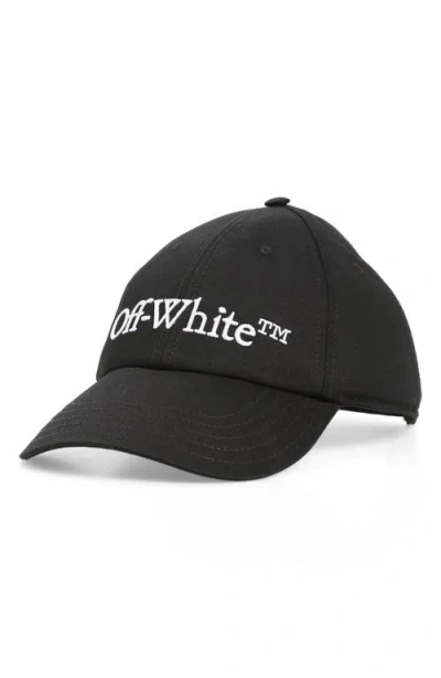 Off-white Logo Embroidered Adjustable Baseball Cap In Black-white