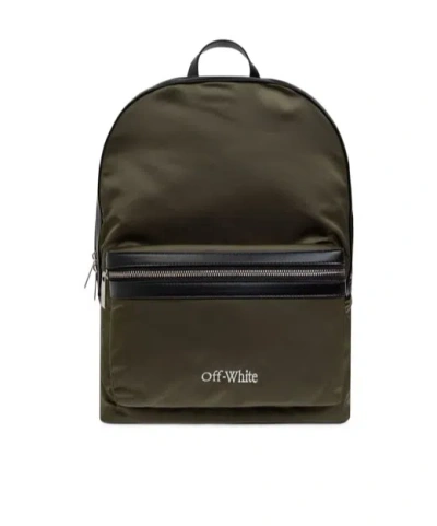 Off-white Logo Embroidered Backpack In Black