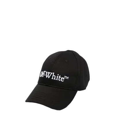 Off-white Logo Embroidered Adjustable Baseball Cap In Black-white