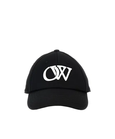 Off-white Logo Embroidered Baseball Cap In Black