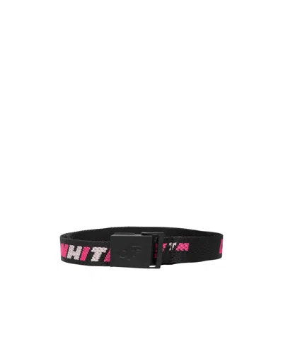 Off-white Logo Embroidered Belt In Black