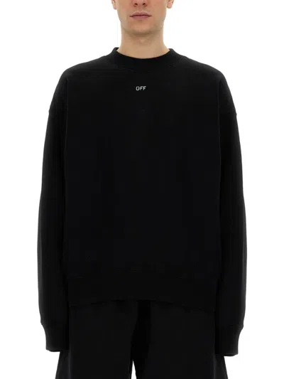 Off-white Logo-embroidered Black Sweatshirt