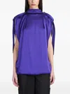 Off-white Logo-embroidered Blouse In Purple