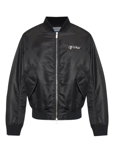 Off-white Arrow Nylon Bomber Jacket In Black