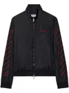 Off-white Embroidered Shell Bomber Jacket In Black