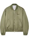 Off-white Logo-embroidered Bomber Jacket In Four Leaf Clover/black