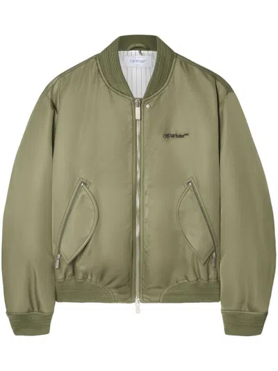 OFF-WHITE OFF-WHITE LOGO-EMBROIDERED BOMBER JACKET