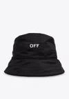 Off-white Black Bucket Hat With Off Writing In Black