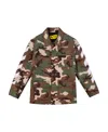 Off-white Logo-embroidered Camouflage-pattern Cotton Jacket In Green