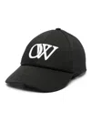 Off-white Eyelet Vents Six-panel Construction Cap In Black