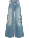 Off-white Light Blue Logo-embroidered Cargo Jeans In 4000 Bleach