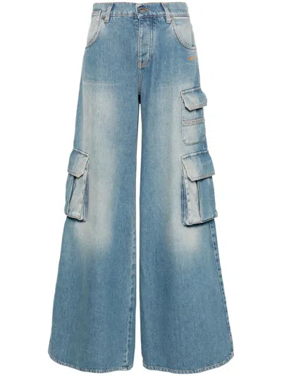 OFF-WHITE OFF-WHITE LOGO-EMBROIDERED CARGO JEANS