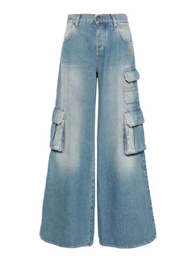OFF-WHITE JEANS BOOT-CUT - GRIS CLARO