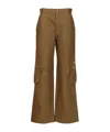 Off-white Cargo Trousers With Pockets And Loops In Brown