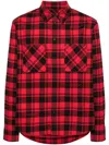 Off-white Red Logo-embroidered Checked Cotton Shirt In Multi
