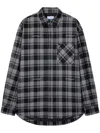 Off-white Flannel Shirt Check Pattern Logo In Gray