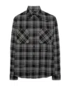 Off-white Plaid Pattern Button-down Collar Shirt In Black