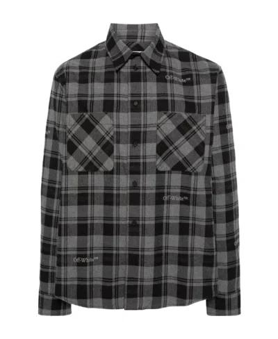 OFF-WHITE OFF-WHITE CHECKED LONG-SLEEVED SHIRT
