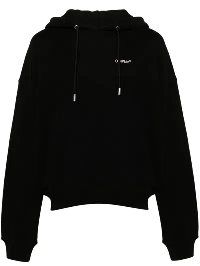 OFF-WHITE LOGO-EMBROIDERED COTTON HOODIE