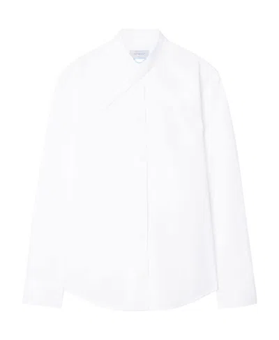 Off-white Logo-embroidered Cotton Shirt In White