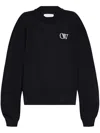 Off-white Black Embr 'ow' Over Crewneck Sweatshirt In Black