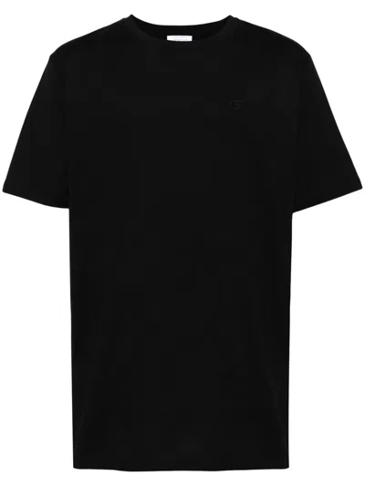 Off-white Logo-embroidered Cotton T-shirt In 1010 Black Black