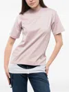 Off-white Solid Color Lingerie T-shirt With Contrasting Detail In Pink
