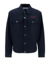 Off-white Men's Denim Shirt Jacket With Button Closure In Black